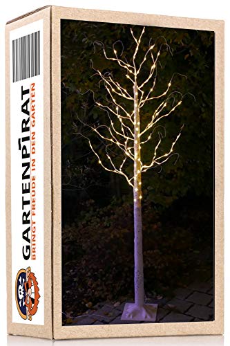 GARTENPIRAT LED-Baum Birke 210 cm 180 LED warm-weiß mit Timer für Weihnachten außen von Gartenpirat