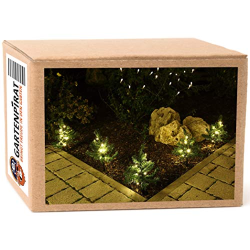Gartenpirat 5X Tanne mit LED beleuchtet für Blumenkasten Garten Deko Weihnachten von Gartenpirat