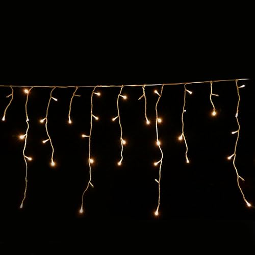 Gartenpirat Eisregen LED Lichterkette 4,2 m 168 LED warmweiß Weihnachtsbeleuchtung Timer außen innen von Gartenpirat