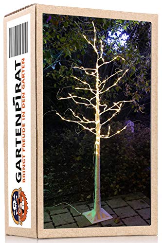 LED-Baum Birke 180 cm weiß 160 LED warmweiß außen für Weihnachten von Gartenpirat