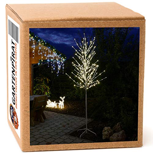 Gartenpirat LED Baum Birke weiß 240 cm beleuchtet 240 LED warmweiß außen von Gartenpirat