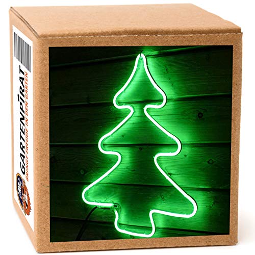 Gartenpirat Neon Lichtschlauchfigur Tannenbaum 54x42 cm 240 LED grün Timer von Gartenpirat