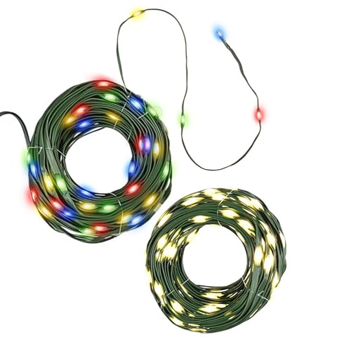 Gartenpirat Weihnachtsbaum Lichterkette warmweiß - LED-Lichterkette außen/innen - Mit Timer und energieeffizienter 100 LED - Lichterkette für die Wand, Garten oder Party – ca. 10 m von Gartenpirat