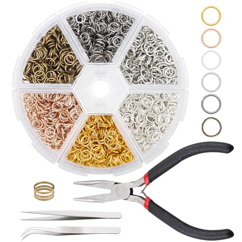 Gartful Biegeringe zur Schmuckherstellung, 5 mm Biegering mit Zange, Pinzette und Öffnerring für Schmuckreparatur und DIY-Charm-Halsketten, Armbänder, Ohrringe, Schlüsselanhänger, verschiedene Größen Gartful Biegeringe zur Schmuckherstellung, 5 mm Biegering mit Zange, Pinzette und Öffnerring für Schmuckreparatur und DIY-Charm-Halsketten, Armbänder, Ohrringe, Schlüsselanhänger, verschiedene Größen von Gartful