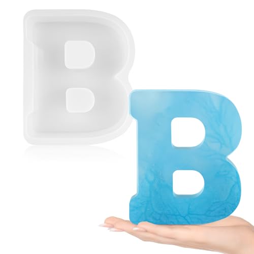 Gartful Buchstabenformen aus Kunstharz zum Gießen, B-Großbuchstaben-Alphabet, Harz-Silikonformen für Epoxidharz, dicke 3D-Silikon-Buchstabenformen für Buchstaben, Wortschilder, Kunst, Bastelarbeiten von Gartful