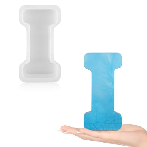 Gartful 11,9 cm große Buchstabenformen aus Kunstharz zum Gießen, I Großbuchstaben-Formen aus Kunstharz, dicke 3D-Silikon-Buchstabenformen für Buchstaben, Wortschilder, Kunst, Bastelarbeiten, Kerzen von Gartful
