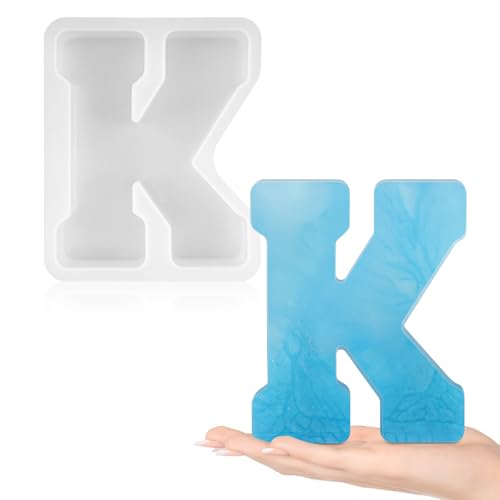 Gartful Buchstabenformen aus Kunstharz zum Gießen, K-Großbuchstaben-Alphabet, Harz-Silikonformen für Epoxidharz, dicke 3D-Silikon-Buchstabenformen zur Herstellung von Buchstaben, Wortschildern, Kunst von Gartful