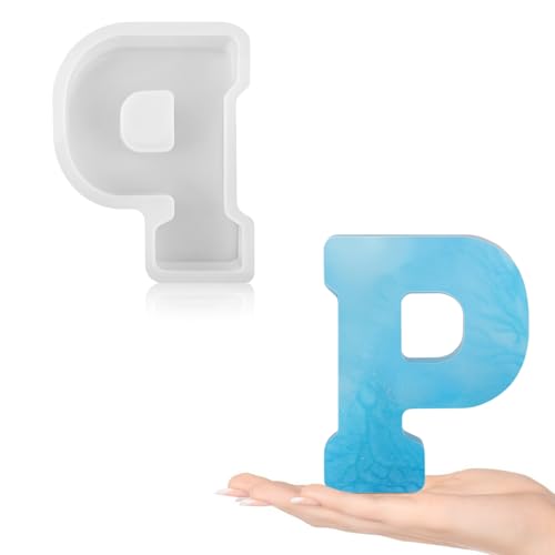 Gartful Buchstabenformen aus Kunstharz zum Gießen, P-Großbuchstaben-Alphabet, Harz-Silikonformen für Epoxidharz, dicke 3D-Silikon-Buchstabenformen für Buchstaben, Wortschilder, Kunst, Bastelarbeiten von Gartful