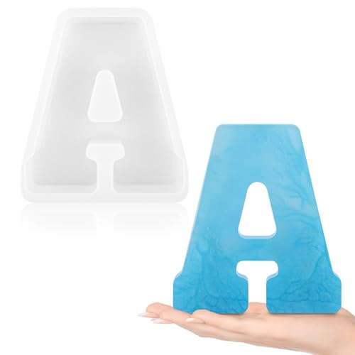Gartful Buchstabenformen aus Kunstharz zum Gießen, ein Großbuchstaben-Alphabet, Harz-Silikonformen für Epoxidharz, dicke 3D-Silikon-Buchstabenformen zur Herstellung von Buchstaben, Wortschildern von Gartful