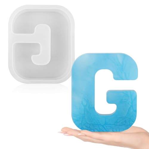 Gartful Harz-Buchstabenformen zum Gießen, G-Großbuchstaben-Alphabet, Harz-Silikonformen für Epoxidharz, dicke 3D-Silikon-Buchstabenformen für Buchstaben, Wortschilder, Kunst, Bastelarbeiten, Kerzen von Gartful