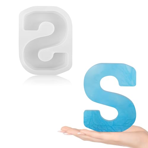 Gartful Harz-Buchstabenformen zum Gießen, S-Großbuchstaben-Alphabet, Harz-Silikonformen für Epoxidharz, dicke 3D-Silikon-Buchstabenformen für Buchstaben, Wortschilder, Kunst, DIY, Handwerk von Gartful
