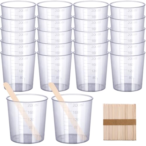 Gartful Harz-Mischbecher und -stäbchen, 70 Packungen Epoxid-Messbecher-Set – 20 Stück 200 ml Einweg-Messbecher, 50 Stück Holzrührstäbe zum Mischen von Farbe, Beizen, Epoxidharz, Harz Gartful Harz-Mischbecher und -stäbchen, 70 Packungen Epoxid-Messbecher-Set – 20 Stück 200 ml Einweg-Messbecher, 50 Stück Holzrührstäbe zum Mischen von Farbe, Beizen, Epoxidharz, Harz von Gartful