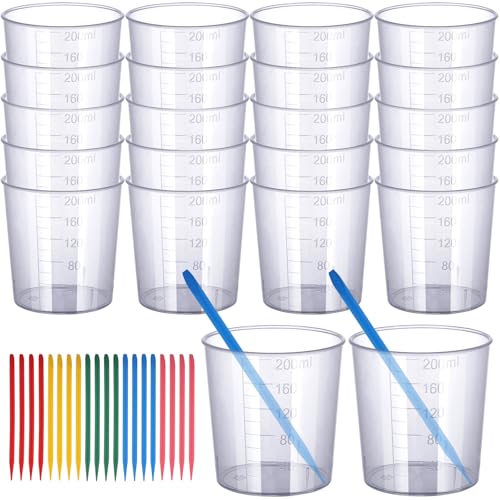 Gartful Harz-Mischbecher und -stäbchen, 70 Packungen Epoxid-Messbecher-Set – 20 Stück 200 ml Einweg-Messbecher, 50 Stück spitze Rührstäbchen zum Mischen von Farbe, Flecken, Epoxid, Harz Gartful Harz-Mischbecher und -stäbchen, 70 Packungen Epoxid-Messbecher-Set – 20 Stück 200 ml Einweg-Messbecher, 50 Stück spitze Rührstäbchen zum Mischen von Farbe, Flecken, Epoxid, Harz von Gartful