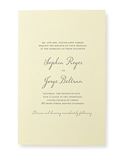 Gartner Studios Simple Ivory Print At Home Hochzeitseinladungs-Set, 14 x 21,6 cm, 100 Stück, inkl. Umschlägen (76039) von Gartner Studios