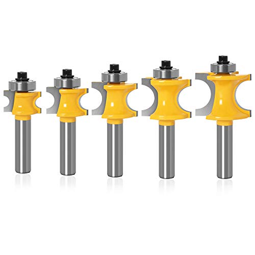 Gasea 5 Stück 8 mm Schaft halbrund Bullnose Router Bit Holzfräser Radius 3/8 Zoll, 5/16 Zoll, 1/4 Zoll, 3/16 Zoll, 1/8 Zoll, Werkzeug für Tischlerarbeiten Gasea 5 Stück 8 mm Schaft halbrund Bullnose Router Bit Holzfräser Radius 3/8 Zoll, 5/16 Zoll, 1/4 Zoll, 3/16 Zoll, 1/8 Zoll, Werkzeug für Tischlerarbeiten von Gasea