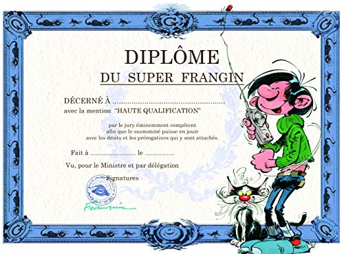 Gaston Lagaffe GLDP-7013 Doppelkarte mit Umschlag Diplôme du Super Frangin Bruder Frérot – Walkie-Talkie – für Jungen und Herren GLDP-7013 von Afie