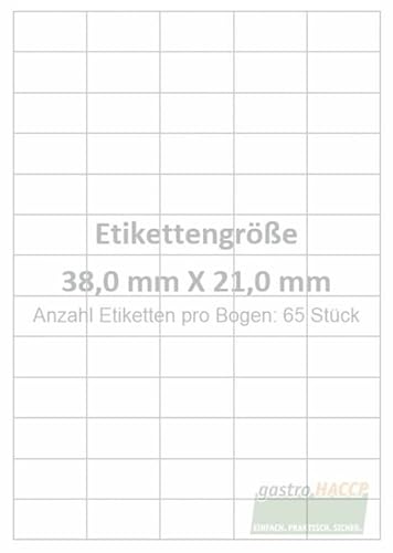 Wasser auflösbare Etiketten 38,0 x 21,0 mm Verpackungseinheit 50 Wasser auflösbare Etiketten 38,0 x 21,0 mm Verpackungseinheit 50 von GASTRO-HACCP