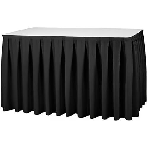 Gastro Uzal Skirting Kellerfalte für Gastronomie, Catering, Hochzeiten (Schwarz, 410 x 73 cm) von Gastro Uzal