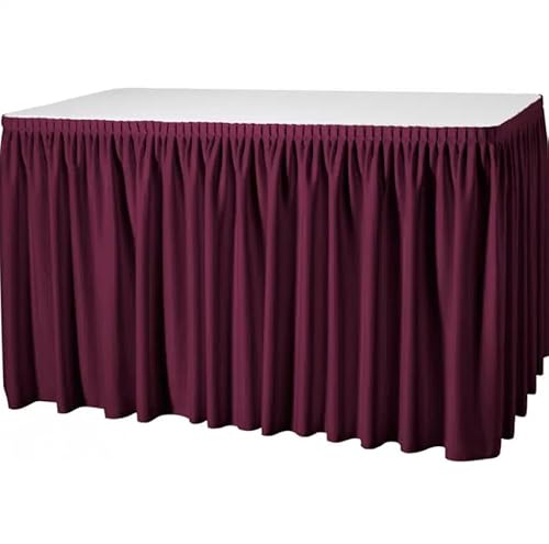 Gastro Uzal Skirting Plisseefalte für Catering Hochzeiten Gastronomie (Bordeaux, 580 x 73 cm) von Gastro Uzal