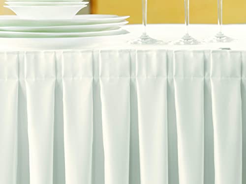 Gastro Uzal Skirting weiß/Kellerfalte: 490 x 73 cm, Skirtings für Tische, Büffet Skirting Tablerock von Gastro Uzal