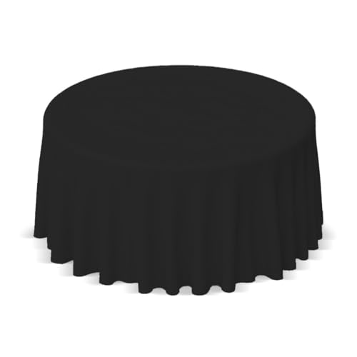 Runde Tischdecke 50% Polyester 50% Baumwolle (Schwarz, 160 cm) von Gastro Uzal