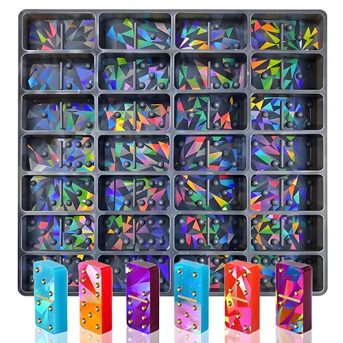 Gasusen Domino-Formen für Epoxidharz, holografische Silikon-Dominoformen, Dominoform, Domino-Spielform für Harzguss, Schmuckherstellung, DIY Handwerk (A) von Gasusen