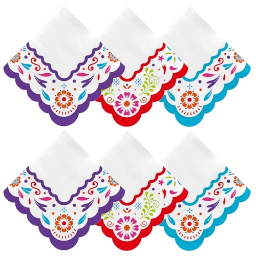 Fiesta Mexikanisches Partyzubehör, 3-lagige Einweg-Papierservietten, Cinco de Mayo, perfekt für Taco-Partys und Getränke, lebendige Farben, 16,5 x 16,5 cm, 48 Stück von Gatherfun