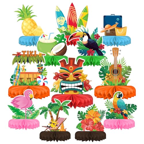Hawaiianisches Luau-Party-Dekorationsset: Aloha-Themen-Tischdekoration mit Luau-Waben-Mittelstück für Tiki und Luau Hawaii-Partyzubehör Hawaiianisches Luau-Party-Dekorationsset: Aloha-Themen-Tischdekoration mit Luau-Waben-Mittelstück für Tiki und Luau Hawaii-Partyzubehör von Gatherfun