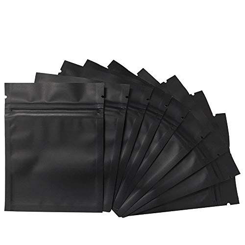 Gathukila 100 Stück geruchsdichte Beutel – 7,6 x 10,2 cm wiederverschließbare Mylar-Beutel, Folienbeutel, flacher Reißverschluss, Schwarz Gathukila 100 Stück geruchsdichte Beutel – 7,6 x 10,2 cm wiederverschließbare Mylar-Beutel, Folienbeutel, flacher Reißverschluss, Schwarz von Gathukila
