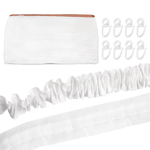 Gativs Gardinenband Kräuselband 30m * 2.5cm Kräuselband Gardinen Gardinenband zum Aufnähen Gardinenband Universalband Vorhang Reihband Faltenband Falten mit 50 Vorhanghaken Gativs Gardinenband Kräuselband 30m * 2.5cm Kräuselband Gardinen Gardinenband zum Aufnähen Gardinenband Universalband Vorhang Reihband Faltenband Falten mit 50 Vorhanghaken von Gativs
