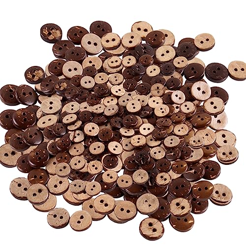 Gativs Kokosknöpfe 200 Stücke Kokosnuss Knöpfe zum Aufnähen Knöpfe Holz Holzknöpfe Knöpfe zum Basteln Druckknöpfe zum Annähen Buttons Klein Holzknöpfe mit 2 Löcher Holz Runder Kokosknopf von Gativs