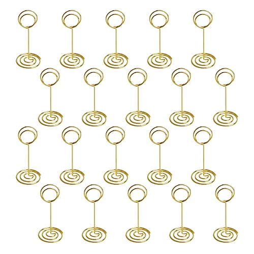 Gativs Tischkartenhalter 20 Stück Hochzeit Memoclip Fotohalter Clip Kartenhalter Tisch Memohalter Tischnummernhalter Menükartenhalter Tischkarten Hochzeit Metall Table Number Holder Tischnummernhalter von Gativs