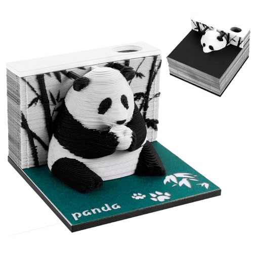 Gatphy Kalender 2024 3D Panda Kalender Büro 3D Block Note 3D Kalender Wochenkalender Skulptur aus Papier für Haus Büro Schule Geschenk Weihnachten Geburtstag (Notizblock) von Gatphy