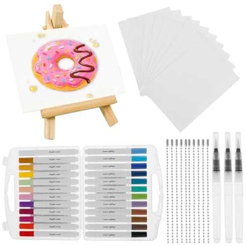 Magic Puffy Paint Magic 3D Schaum Textur Malset 24 Farben 3D Stifte für Kinder Schwammbilder Texturmalerei Schwamm Papier für DIY Perlenkette Gestalten Grußkarten Poster Dekorationen(Quadratisch) von Gatphy