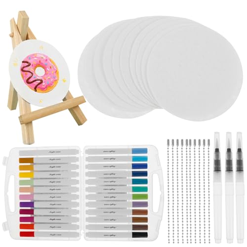 Magic Puffy Paint Magic 3D Schaum Textur Malset 24 Farben 3D Stifte für Kinder Schwammbilder Texturmalerei Schwamm Papier für DIY Perlenkette Gestalten Grußkarten Poster Dekorationen(Rund) von Gatphy