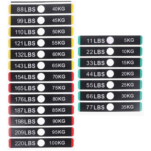 Gatuida 1 Blatt Gewicht Aufkleber Set für Fitnessgeräte Selbstklebende Etiketten zur Identifikation von Gewichtsspezifikationen mit Loch für Steckpin Gatuida 1 Blatt Gewicht Aufkleber Set für Fitnessgeräte Selbstklebende Etiketten zur Identifikation von Gewichtsspezifikationen mit Loch für Steckpin von Gatuida