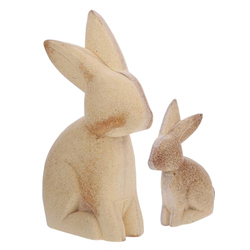 Gatuida 1 Paar Holz Tierornamente Zum Bemalen DIY Holzhandwerk Ornament Dekoration Niedliches Blanko Bastelhandwerk Für Erwachsene Kleines Kaninchen Ornament Weiß Kreatives Mini von Gatuida