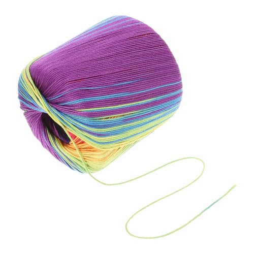 Gatuida 1 Rolle Baumwollgarn Gemischt Multicolor Strickgarnmaterial gehäkelter Webschal Garnschnur häkeln mehrfarbiger Regenbogen Ombré Fäden Regenbogengarn weich Häkelgarn aus Baumwolle von Gatuida