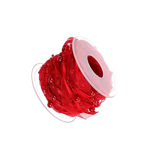 Gatuida 1 Rolle Dekorative Perlenbänder für Hochzeiten Rotes zum Basteln von Geschenkverpackungen und Blumenschmuck Wiederverwendbar Langlebig und Feierlichkeiten von Gatuida