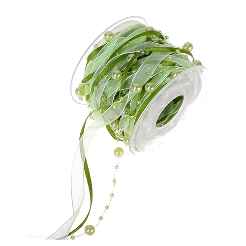 Gatuida 1 Rolle Dekoratives Perlenband Grün Hochzeitsgeschenkband für Blumenarrangements Diy Projekte und Festliche Dekorationen Langlebiges Wiederverwendbares für Hochzeiten und Gatuida 1 Rolle Dekoratives Perlenband Grün Hochzeitsgeschenkband für Blumenarrangements Diy Projekte und Festliche Dekorationen Langlebiges Wiederverwendbares für Hochzeiten und von Gatuida