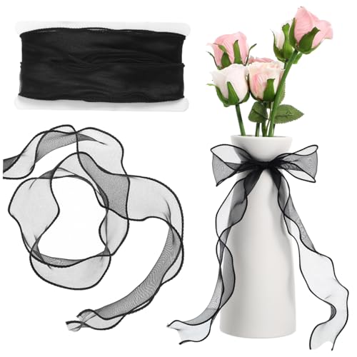 Gatuida 1 Rolle Geschenkband Wickelband Düsteres Band Dekoration Brautjungfer Braut- Schleife Schärpe Heiraten Autobänder Für Den Abschlussball Bögen Seide Black Polyestertuch von Gatuida