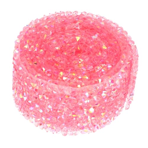 Gatuida 1 Rolle Klebebohrer Schleife Diamantbänder Besetzt Selbstklebende Strassstreifen Strassband Diamant-bling-bänder Funkeln Diy Trim Bänder Hochzeit Diamanten Glas Rosa von Gatuida