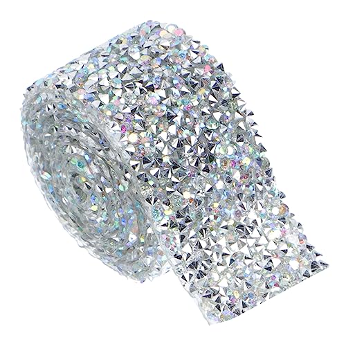 Gatuida 1 Rolle Klebebohrer klebrig Strass-Klebestreifen Bling Wrap Strassband glänzend hochzeitskleider brautkleid mode Diamantbänder Diamantband für dekorative Kleidung Glas Silver von Gatuida
