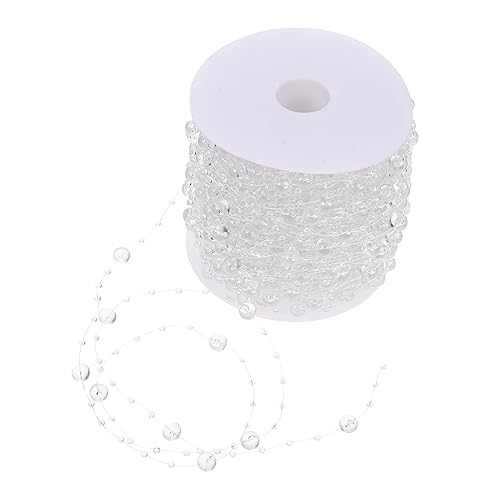 Gatuida 1 Rolle Transparente Perlenkette Bead String für Floristik Tischdeko und Haarschmuck für Feiern Hochzeiten und Besondere Anlässe von Gatuida