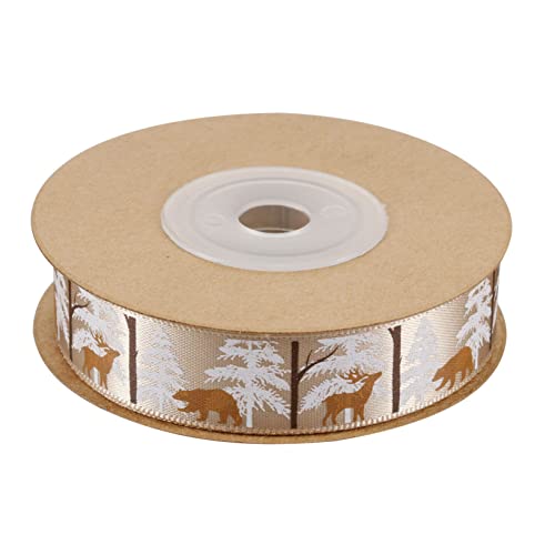 Gatuida 1 Rolle Weihnachtsband mit Niedlichem Tiermotiv Dekoratives Geschenkband für Weihnachten DIY Bastelprojekte und Partydekoration Reh Bär von Gatuida