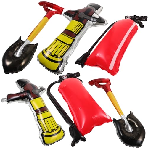 Gatuida 1 Satz Aufblasbare Feuerwehrlöscher Ballons Luftballons Feuerwehr Design für Geburtstags und Feuerwehr Partys aus Robustem Aluminiumfolie Feuerwehrschaufel Ballons von Gatuida