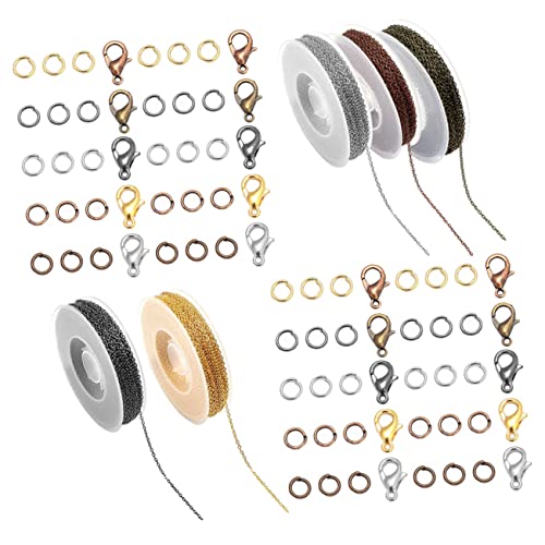 Gatuida 1 Satz DIY Kettenverschluss Metallkette mit Karabinerverschlüssen Ringen für Schmuckherstellung Armbänder und Mehr Farben von Gatuida