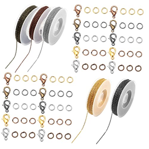 Gatuida 1 Satz DIY Schmuckkette Metallkette mit Lobster Clips Ringen Vielseitige Ketten für Armbänder Schmuckherstellung Farben von Gatuida