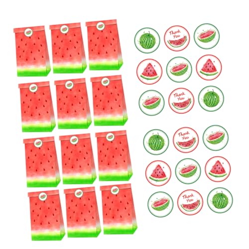 Gatuida 1 Satz Hawaiian Candy Bags Wassermelonen Muster Papiertüten für Partys Snacks Süßigkeiten für Sommerfeiern und Faltbare Verpackungstaschen von Gatuida