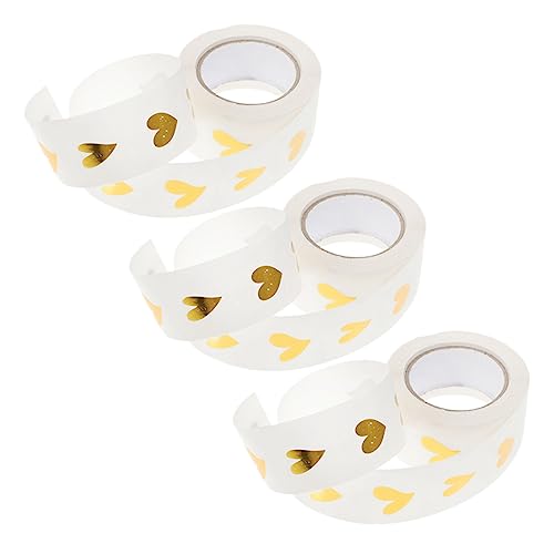 Gatuida 1 Satz Herz Aufkleber Selbstklebende Sticker Mit Transparenten Etiketten Für Hochzeiten Und Diy Projekte Für Dekoration Und Verpackung 3rollen von Gatuida